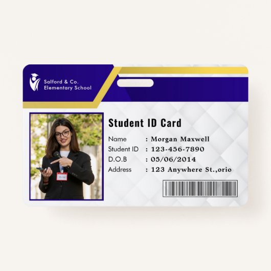 ID Card Badge Modern Business Student Photo (Voorkant)