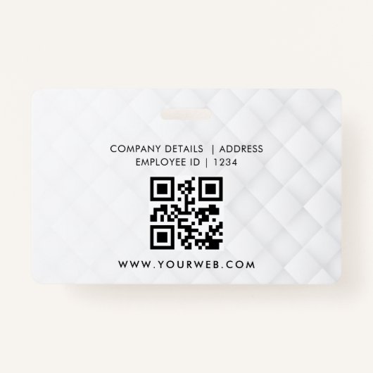 ID Card Badge Modern Business Student Photo (Achterkant)