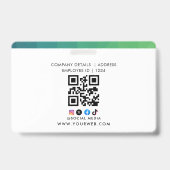 ID Card Badge Modern Business Student Photo (Achterkant)