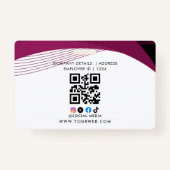 ID Card Badge Modern Business Student Photo (Achterkant)