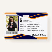 ID Card Badge Modern Business Student Photo (Voorkant)