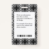 ID Card Employee Photo Name Logo Bar Aangepast Badge (Achterkant)