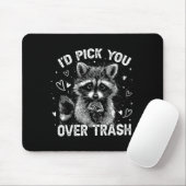 I'd Ck You Over Trash Funny Raccoon Retro Valentin Muismat (Met muis)