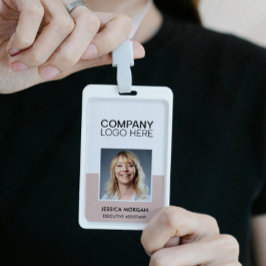 ID CORPORATE LOGO EMPLOYEE PHOTO BLUSH PINK BADGE