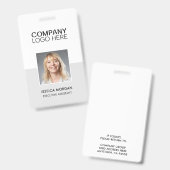 ID CORPORATE LOGO EMPLOYEE PHOTO SILVER BADGE (Voor- en achterkant)