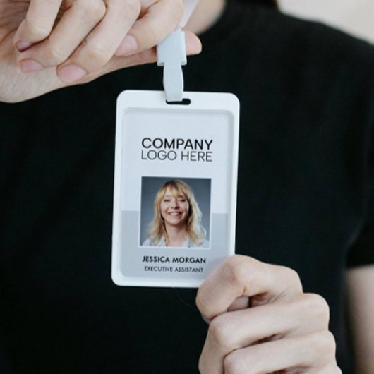 ID CORPORATE LOGO EMPLOYEE PHOTO SILVER BADGE