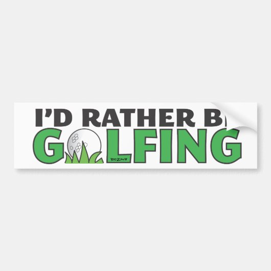ID eerder golfing die Golf tong in één keer speelt Bumpersticker (Voorkant)