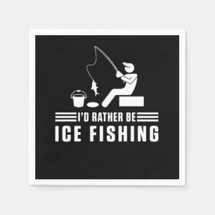 ID eerder Ice Gevist Rod Fisherman Fisherman Gift Servet