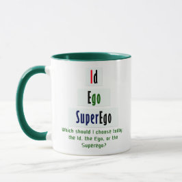 Id, Ego en Superego Psychologie in Groen en Zwart Mok
