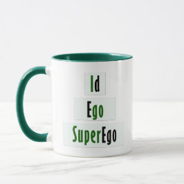 Id, Ego en Superego Psychologie in Groen en Zwart Mok