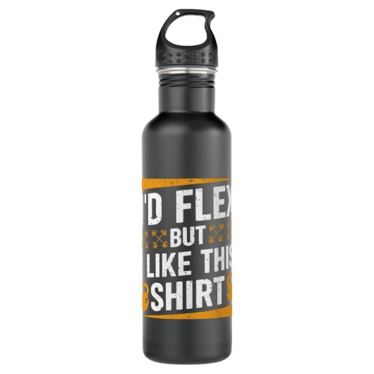 ID Flex maar ik vind dit Shirt Fitness Gym Mannen  Waterfles (Voorkant)