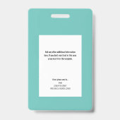 ID-foto-badge hulpfaciliteit Verpleeginstallatie Badge (Achterkant)