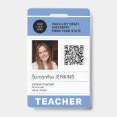 ID Foto QR CODE logo werknemer Badge (Voorzijde)