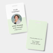 ID-foto van werknemer afgerond Badge (Voor- en achterkant)