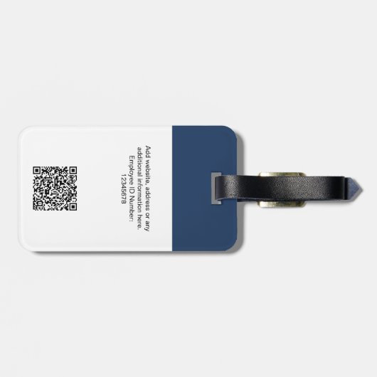 ID-foto werknemer, QR-code, Logo, naam Bagagelabel (Achterkant horizontaal)