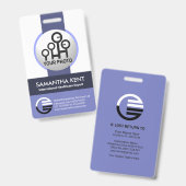 ID Global Blue Shades Stripe Photo Template Badge (Voor- en achterkant)