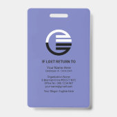 ID Global Blue Shades Stripe Photo Template Badge (Achterkant)