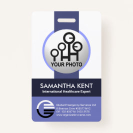 ID Global Blue Shades Stripe Photo Template Badge