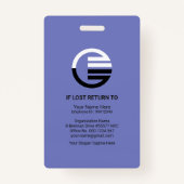 ID Global Blue Shades Stripe Photo Template Badge (Achterkant)