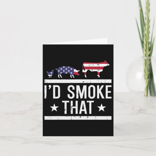 ID Grill dat kippenvarken Koe US Flag BBQ barbecue Kaart (Voorkant)