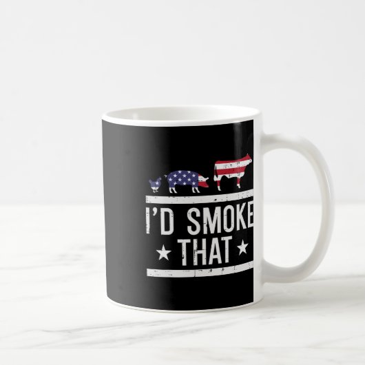 ID Grill dat kippenvarken Koe US Flag BBQ barbecue Koffiemok (Rechts)