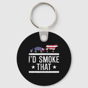 ID Grill dat kippenvarken Koe US Flag BBQ barbecue Sleutelhanger