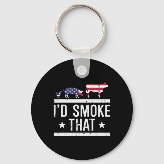 ID Grill dat kippenvarken Koe US Flag BBQ barbecue Sleutelhanger (Voorkant)