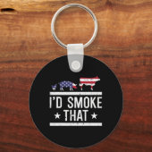 ID Grill dat kippenvarken Koe US Flag BBQ barbecue Sleutelhanger (Voorkant)