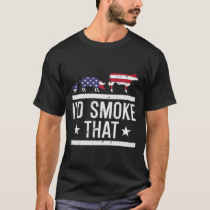ID Grill dat kippenvarken Koe US Flag BBQ barbecue T-shirt