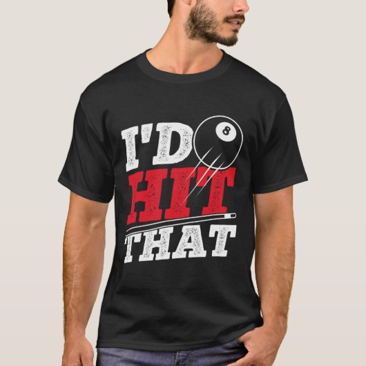 ID HAIT DIE Cue Pool Billiards T-shirt (Voorkant)