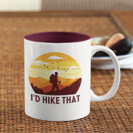 I'd Hike That Funny Hiking  Tweekleurige Koffiemok