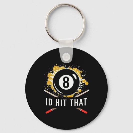 ID hit that - 8-ball pool biljart leuk Sleutelhanger (Voorkant)