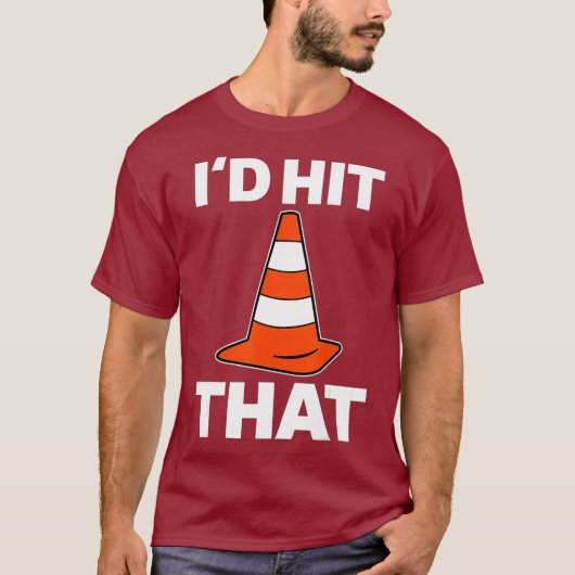 ID Hit that - Funny Autocross Design with Cone T-shirt (Voorkant)