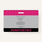 ID Hot-roze zwarte bedrijfsmedewerker Badge (Achterkant)
