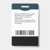 ID Identificatiekaart Bar Code Foto Badge (Achterkant)