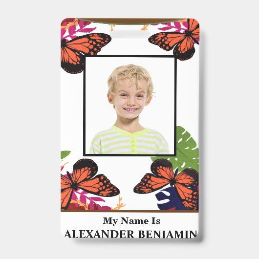 ID-identificatiekaart Kind Student Foto aangepast Badge (Front)