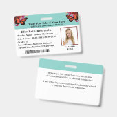 ID Identificatiekaart School Student Streepjescode Badge (Voor- en achterkant)