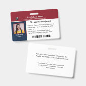 ID-identificatiekaart Student Child Kinder School Badge (Voor- en achterkant)