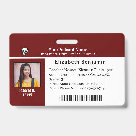 ID-identificatiekaart Student Child Kinder School Badge