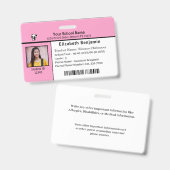 ID-identificatiekaart Student Child Kinder School Badge (Voor- en achterkant)