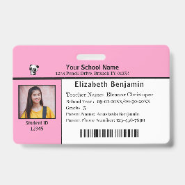 ID-identificatiekaart Student Child Kinder School Badge