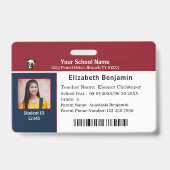 ID Identificatiekaart Student Kind Kinderen School Badge (Voorzijde)