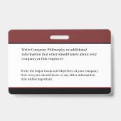 ID-identificatiekaart werknemer Business Custom Badge (Achterkant)