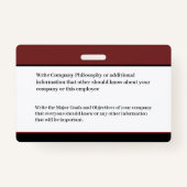 ID-identificatiekaart werknemer Business Custom Badge (Achterkant)
