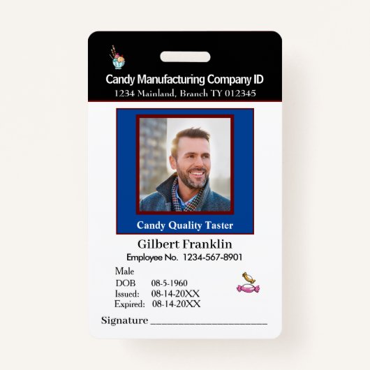 ID Identificatiekaart Werknemer Foto Aangepast Badge (Voorkant)