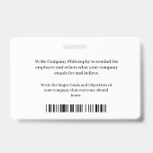 ID-identificatiekaartcode foto Badge (Achterkant)