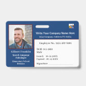 ID-identificatiekaartcode foto Badge (Voorzijde)