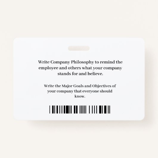 ID-identificatiekaartcode foto Badge (Achterkant)