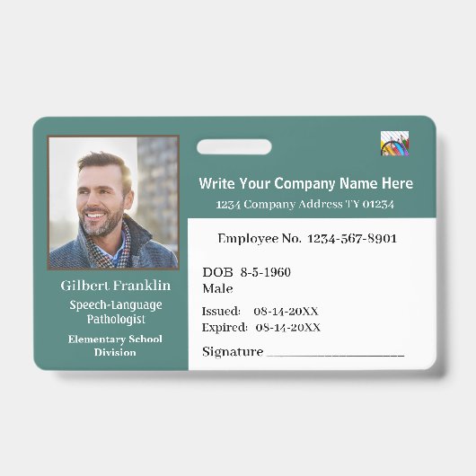 ID-identificatiekaartcode foto Badge (Voorkant)