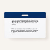 ID-identificatiekaartcode foto Badge (Achterkant)